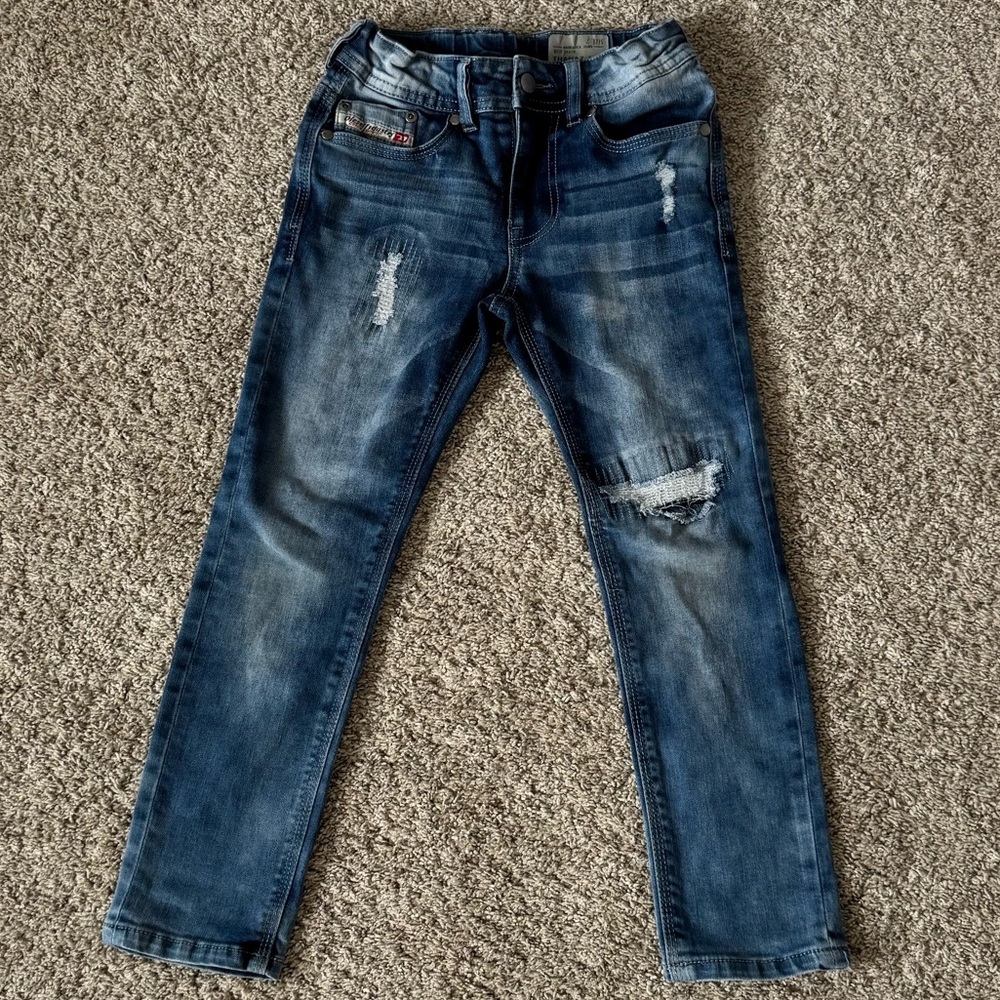 Diesel Girls blue denim distressed Skinny Jeans Size 7